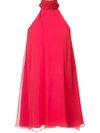GALVAN Scarlet halter-neck chiffon dress,1122