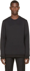 ANN DEMEULEMEESTER Black Knit Trim Sweatshirt