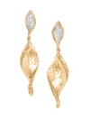 JOHN HARDY 18K Yellow Gold & Diamond Drop Earrings
