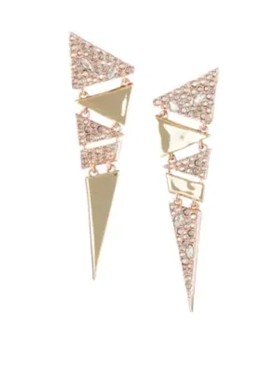 Alexis Bittar 10k Gold Crystal Triangle Earrings In Yellow Gold