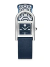 TORY BURCH Thayer Stainless Steel Leather Strap Watch
