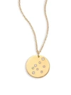 BARE Constellations Aquarius Diamond & 18K Yellow Gold Pendant Necklace