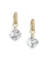 JUDE FRANCES Classic White Topaz, Diamond & 18K Yellow Gold Cushion Earring Charms