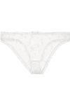 AGENT PROVOCATEUR LUXX LACE-TRIMMED EMBROIDERED TULLE BRIEFS