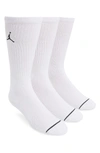Nike Jordan Jumpman Basketball Crew Socks 3 Pack In White
