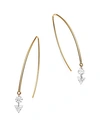 AERODIAMONDS AERODIAMONDS 18K YELLOW GOLD ROUND & TRIANGLE DIAMOND DUET THREADER EARRINGS,E0L0201RDTR-Y