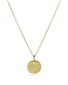 David Yurman Cable Collectibles Initial Pendant With Diamonds In Gold On Chain, 16-18 In V
