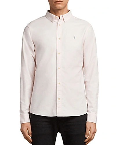 Allsaints Huntingdon Slim Fit Button-down Shirt In Malo Pink
