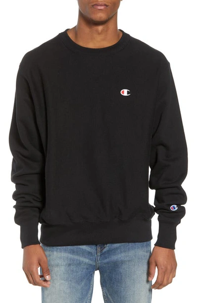 Champion Reverse Weave(r) Crew Sweatshirt In Black