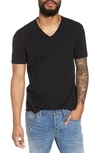 John Varvatos Slim Fit Slubbed V-neck T-shirt In Black