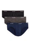 2(x)ist Men's 3-pk. Speed Dri No-show Briefs In Black/ Charcoal/ Varsity Navy