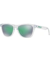 Oakley Men's Frogskins Prizm Polarized Mirrored Square Sunglasses, 54mm In Green/clear
