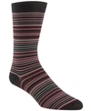 Cole Haan Men's Multi Stripe Crew Socks In Black