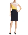 Hugo Boss Danouk 1 Layered-look Sheath Dress In Navy Blue