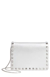 VALENTINO GARAVANI ROCKSTUD LEATHER CLUTCH - METALLIC,PW0P0249XDT