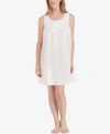 EILEEN WEST COTTON LACE-TRIM SHORT NIGHTGOWN