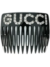 Gucci Crystal-embellished Logo-motif Hair Comb In Undefined