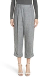 MICHAEL KORS CROSS FRONT LINEN CROP TROUSERS,200AKK527