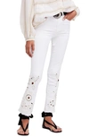 Free People Cutwork Cigarette Jeans In Ivory