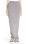 Rick Owens Split Back Silk Skirt In Grey