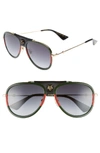 GUCCI 57MM METAL AVIATOR SUNGLASSES - GOLD,GG0062S71657