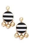 Kate Spade Set Sail Drop Earrings In Black/ White