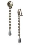 MIU MIU QUEEN JEWELS CLASSIC CRYSTAL & IMITATION PEARL DROP EARRINGS,5JO006 2ARA 01