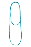 Lagos Sterling Silver Caviar Icon Turquoise Five Station Strand Necklace, 34