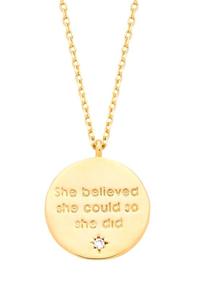 Estella Bartlett Engraved Quote Necklace In Gold