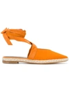 Jw Anderson Suede-trimmed Lace-up Espadrilles In Orange