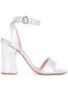 GIANVITO ROSSI GIANVITO ROSSI BLOCK-HEEL SANDALS - METALLIC,G30041METSILVER12116906