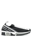 Dolce & Gabbana Sorrento Logo-print Mesh Sneakers In Black
