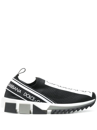 Dolce & Gabbana Sorrento Logo-print Mesh Sneakers In Black