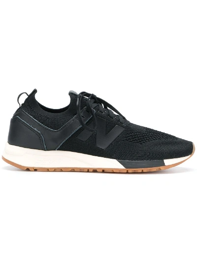 New Balance Men's Deconstructed 247 Knit Lace Up Sneakers In Black