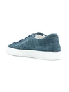 Hide & Jack Crocodile Embossed Sneakers In Blue