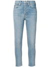 RE/DONE high rise ankle crop jeans,7213WHRAC212825848