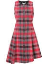 DEREK LAM 10 CROSBY DEREK LAM 10 CROSBY SLEEVELESS BUTTON-DOWN ASYMMETRICAL DRESS - RED,TS81515ATW12420169