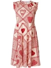 RED VALENTINO HEART MOTIF SKATER DRESS,PR0VA6K33MV12809436