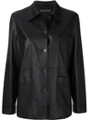Simonetta Ravizza Straight Fit Button Jacket In Black