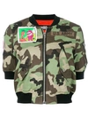 JEREMY SCOTT camouflage cropped bomber jacket,A050309161888CAMU12824818