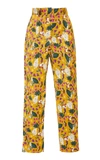 CHRISTINE ALCALAY PLEATED SILK PRINTED TROUSER,P183OTP