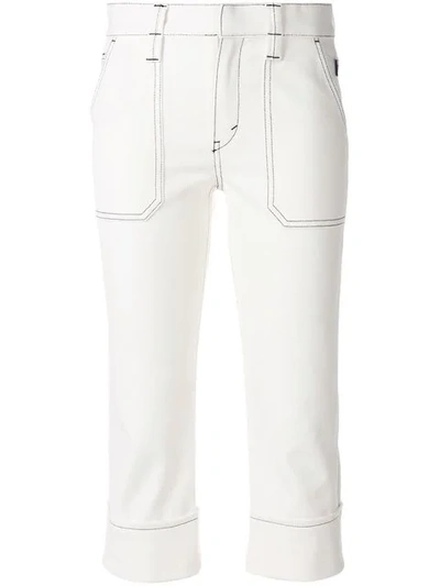 Chloé 高腰八分裤 In White