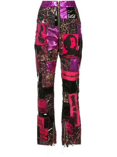 Dilara Findikoglu Patchwork Punk Trousers In Pink