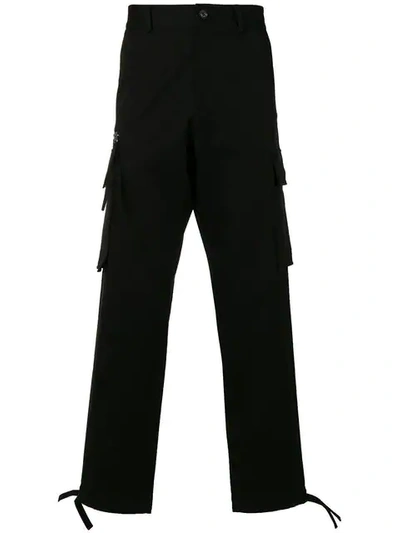 Versace Multi-pocket Trousers In Black