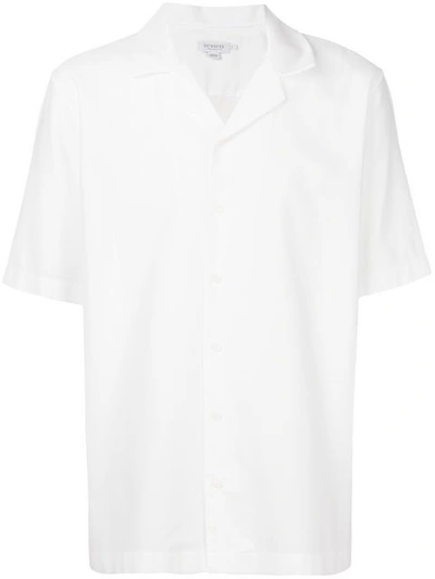 Sunspel Short Sleeved Shirt In White