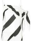 CHRISTOPHER ESBER PAINTERLY STRIPE DRAPE DETAIL SPAGHETTI TOP,SS18T1312728012