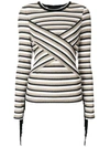 MARCO BOLOGNA STRIPED FRINGES TOP,S18MTS707COS12825416