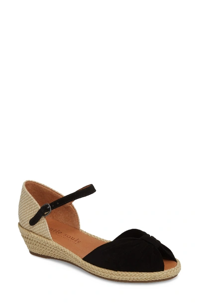 Gentle Souls By Kenneth Cole Women's Lucille Wedge Sandals Women's Shoes In Black Suede