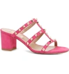 Valentino Garavani Rockstud Suede Slide Sandal In Pink