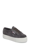 Superga 2790 Suede Platform Sneakers In Grey Suede
